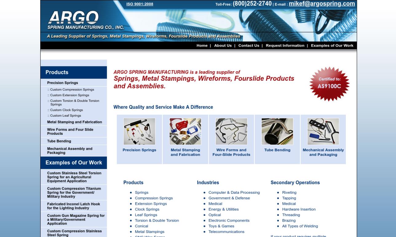 Argo Spring Mfg. Co., Inc. Metal Stamping